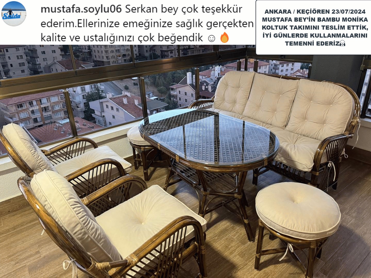 BAMBU MONİKA KOLTUK TAKIMI MODEL ( 5+2 kişilik )