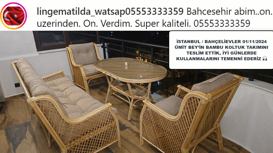 BAMBU DEKOR KOLTUK TAKIMI MODELİ ( 5 KİŞİLİKTİR)