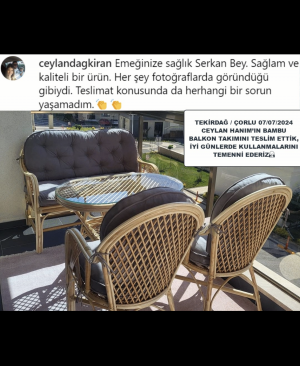 BAMBU ROMANO MASA SANDALYE TAKIMI ( 4 KİŞİLİK )